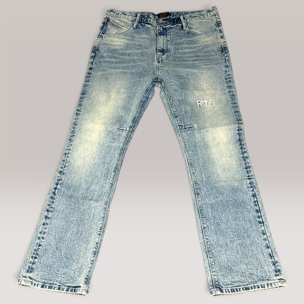 RtA Denis Vintage Flared Light Blue Denim Men's Size 34